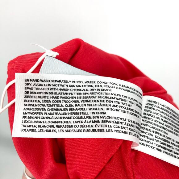 SEAFOLLY Sea Dive Deep V Neck One Piece Swimsuit Size 10 Chilli Red Stretch NWT - Picture 9 of 9